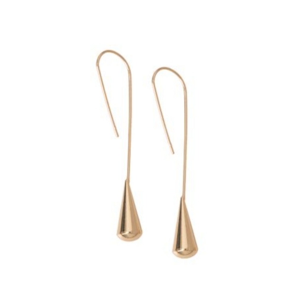 Beaded Flow, Gold Dangling Earring